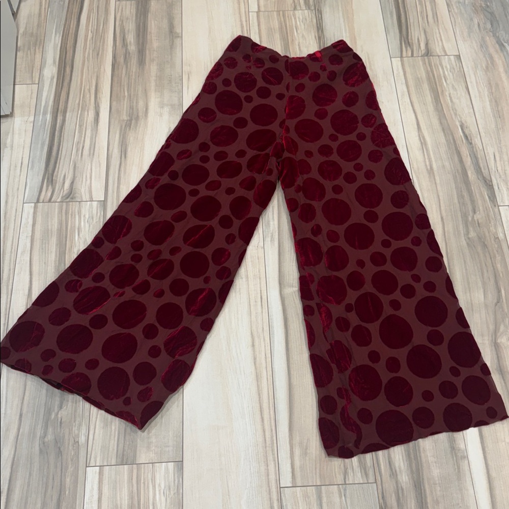 Women’s J. Peterman Velvet Silk Red Party Pants | Size 4 | Christmas | Holidays